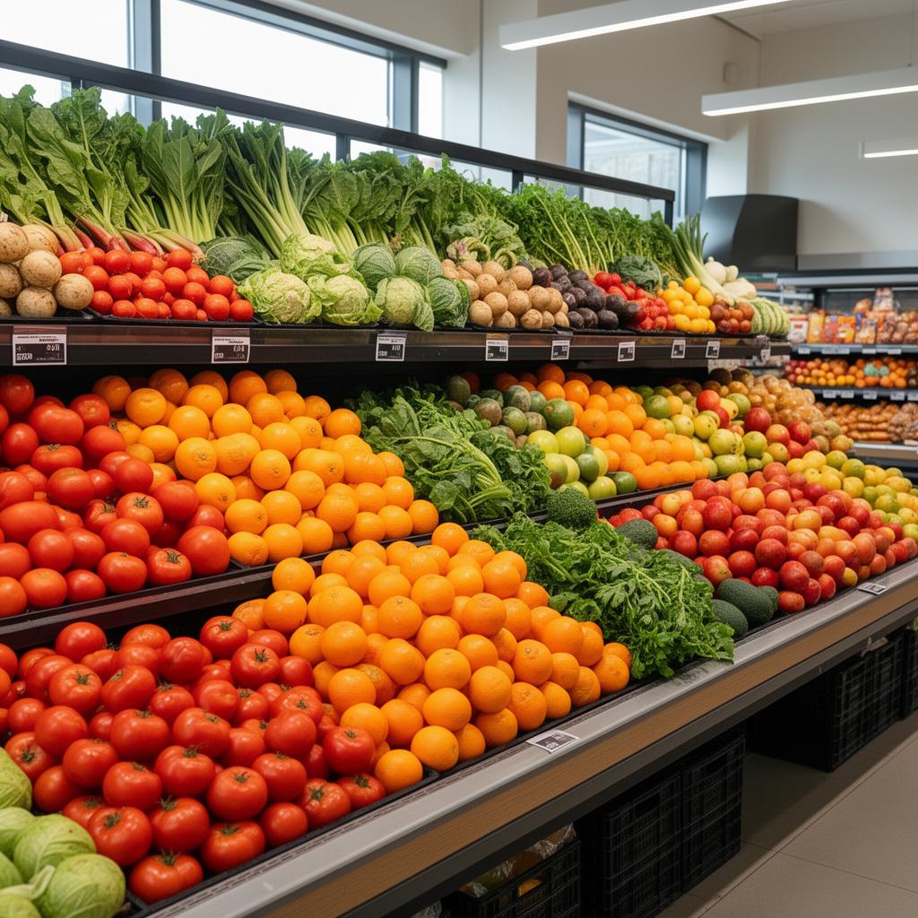 Hortifrúti fresco em supermercado Rede C-asa